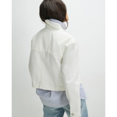 Cream Pocket Front Denim Jacket
