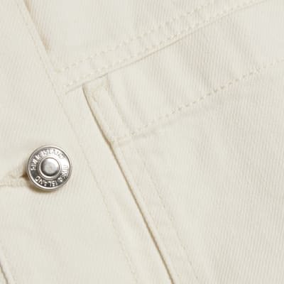 Cream Pocket Front Denim Jacket