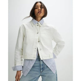 Cream Pocket Front Denim Jacket