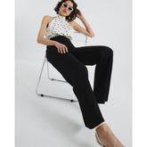 Cream Polka Dot Halter Neck Jumpsuit
