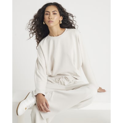 Cream Premium Long Sleeve Batwing Sweatshirt