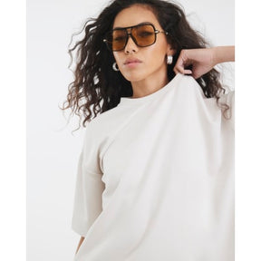 Cream Premium Short Sleeve Boxy T-shirt