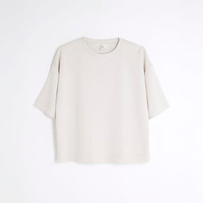 Cream Premium Short Sleeve Boxy T-shirt