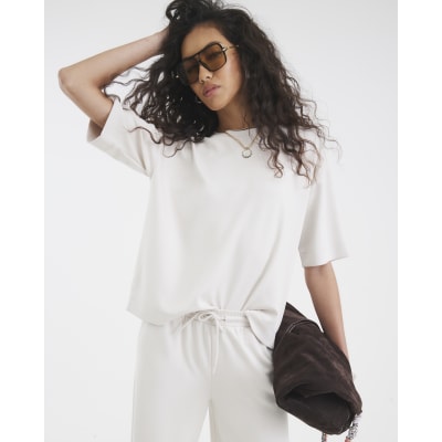 Cream Premium Short Sleeve Boxy T-shirt