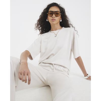 Cream Premium Short Sleeve Boxy T-shirt