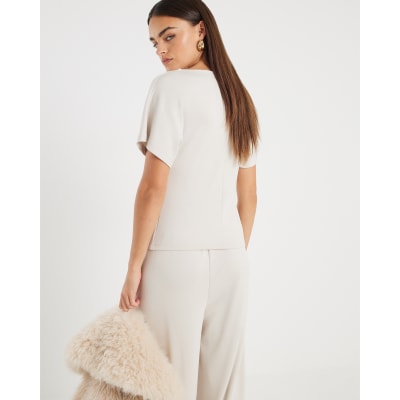 Cream Premium Short Sleeve Kimono Top