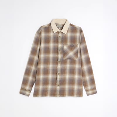 Cream Regular Fit Check Ame Saint Shirt