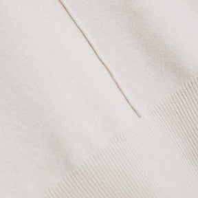 Cream Ribbed Roll Neck Sleeveless Top