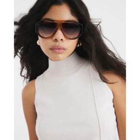 Cream Ribbed Roll Neck Sleeveless Top