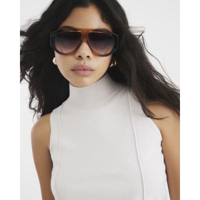 Cream Ribbed Roll Neck Sleeveless Top