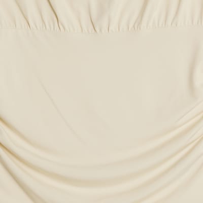 Cream Ruched T-Shirt