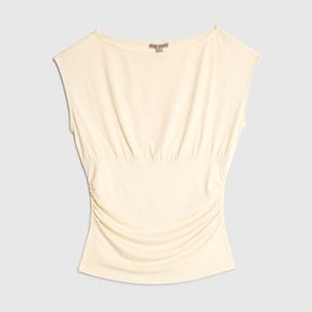 Cream Ruched T-Shirt