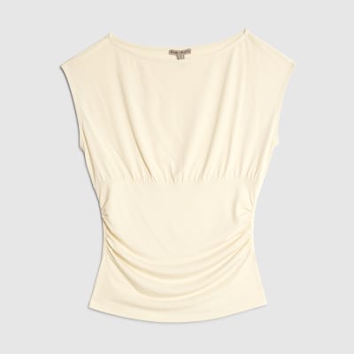 Cream Ruched T-Shirt
