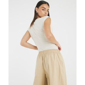 Cream Ruched T-Shirt