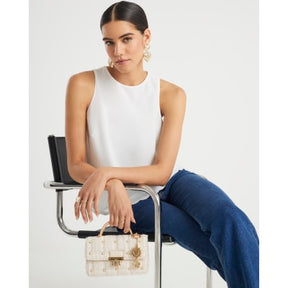 Cream Scallop Trim Tank Top