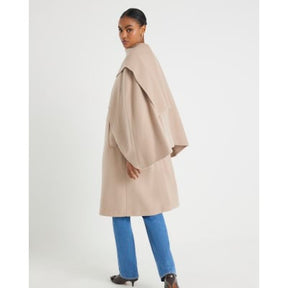 Cream Scarf Cape Coat