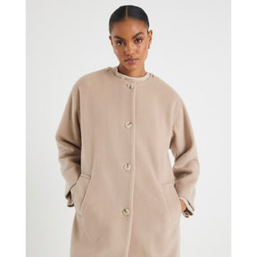 Cream Scarf Cape Coat