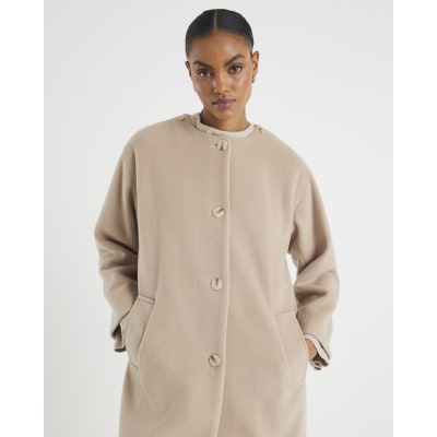 Cream Scarf Cape Coat