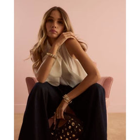 Cream Sheer Pussybow Neck Tie Blouse