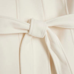 Cream Short Belted Wrap Coat