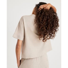 Cream Short Sleeve Cosy Boxy T-Shirt