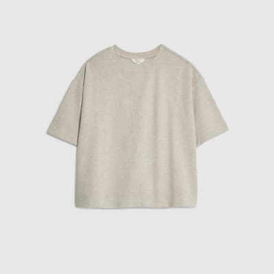 Cream Short Sleeve Cosy Boxy T-Shirt