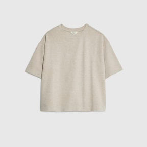 Cream Short Sleeve Cosy Boxy T-Shirt