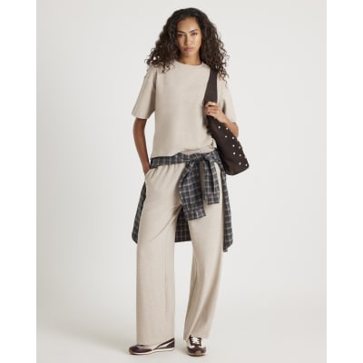 Cream Short Sleeve Cosy Boxy T-Shirt