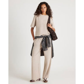 Cream Short Sleeve Cosy Boxy T-Shirt