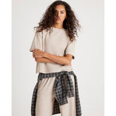 Cream Short Sleeve Cosy Boxy T-Shirt