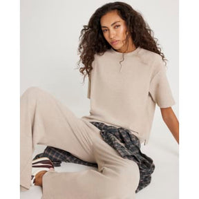 Cream Short Sleeve Cosy Boxy T-Shirt