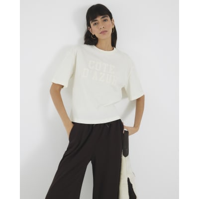 Cream Short Sleeve Cote D'Azur T-shirt