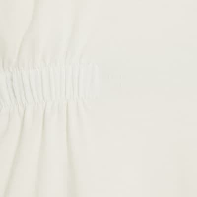 Cream Short Sleeve Elasticated Waist T-shirt
