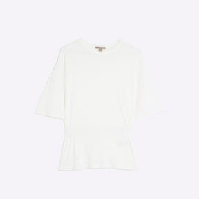Cream Short Sleeve Elasticated Waist T-shirt