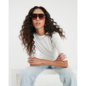 Cream Short Sleeve Elasticated Waist T-shirt