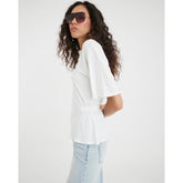 Cream Short Sleeve Elasticated Waist T-shirt