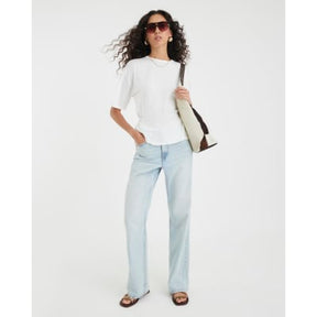 Cream Short Sleeve Elasticated Waist T-shirt