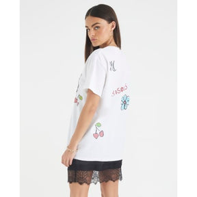 Cream Short Sleeve Palm Springs Print T-shirt
