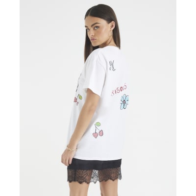 Cream Short Sleeve Palm Springs Print T-shirt