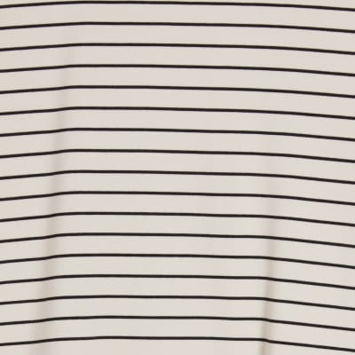Cream Short Sleeve Striped Top