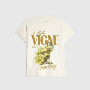 Cream Short Sleeve Vigne Grapes T-shirt