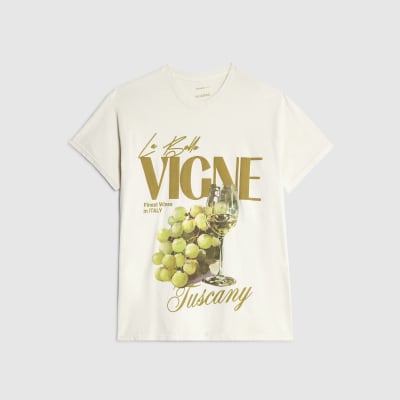 Cream Short Sleeve Vigne Grapes T-shirt