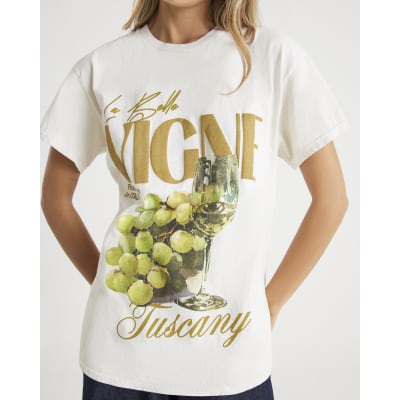 Cream Short Sleeve Vigne Grapes T-shirt