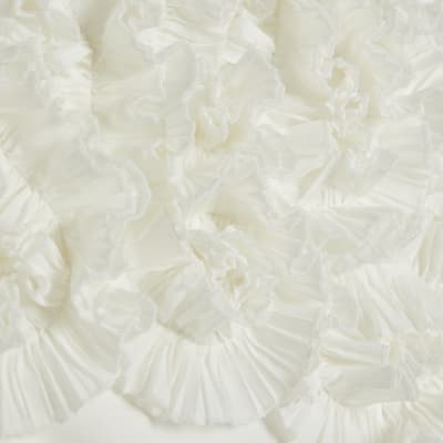 Cream Sleeveless 3D Plisse Ruffle Playsuit