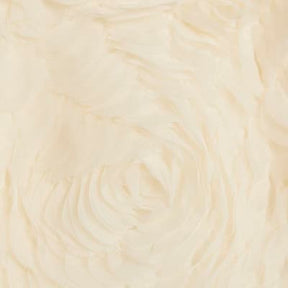 Cream Sleeveless 3D Rose Floral Mini Dress