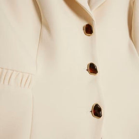 Cream Sleeveless Ruched Waist Jumpsuit