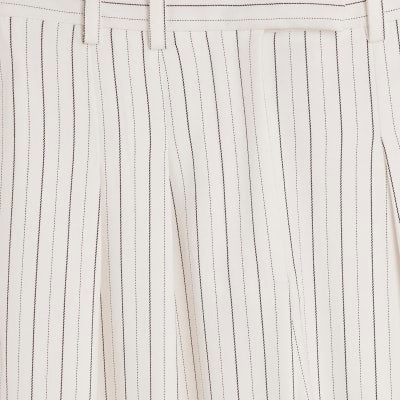 Cream Stripe Wide Leg Trousers