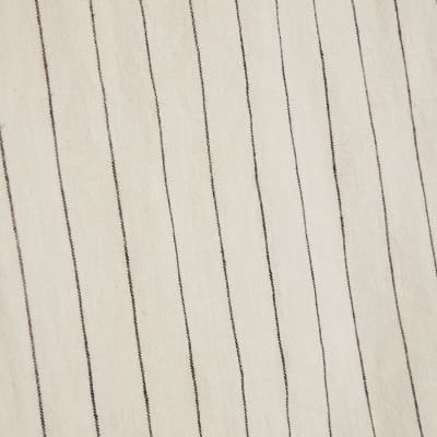 Cream Striped Linen Blend T-Shirt