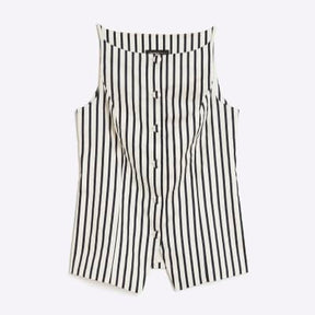 Cream Striped Waistcoat
