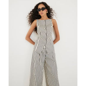 Cream Striped Waistcoat